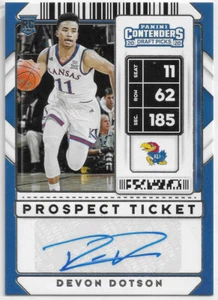 Boleto de novato DEVON DOTSON 2020-21 PANINI CONTENDERS DRAFT AUTOMÁTICO RC SP BULLS - Imagen 1 de 1