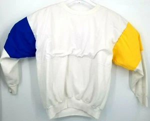   Vintage Molson Canadian Tour Sweatshirt 1986 weiß/gelb/blau gesticktes Logo L - Bild 1 von 6