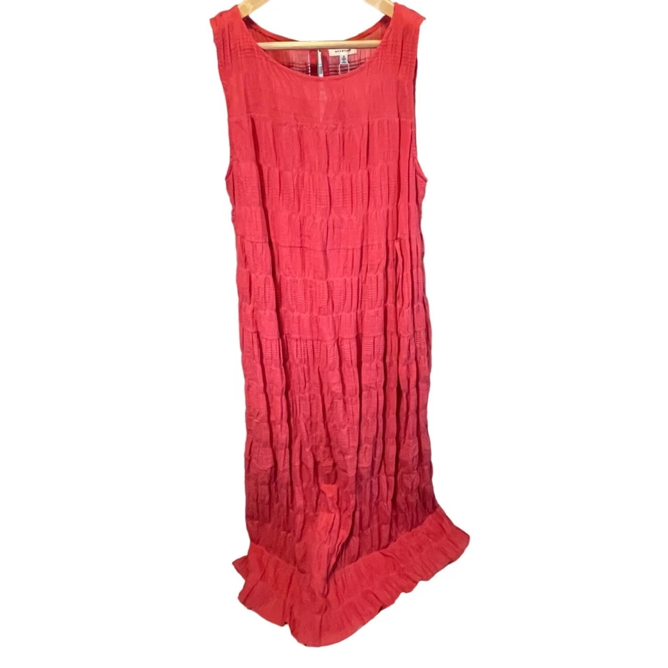 Max Studio NWT Red Long Sleeveless Tiered Cotton Dress Sz S - Image 1 of 4