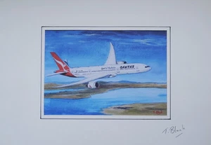 IMPRESIÓN ARTÍSTICA - Qantas, Boeing 787-9 Dreamliner. - Imagen 1 de 1