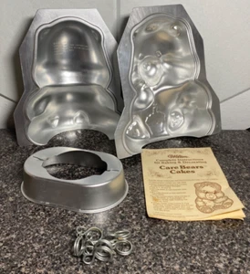 WILTON 3D CARE BEARS CAKE PAN TIN MOLD w CLIPS & BASE #2105-2350 1984 - Picture 1 of 6