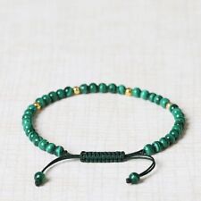 Natural Malachite Stone Beads Dainty Bracelet Green Gemstone Bracelet Minimalist