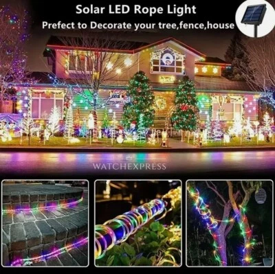 Striscia LED Solare con Pannello Tubo Luminoso per Esterni Luci Natalizie RGB