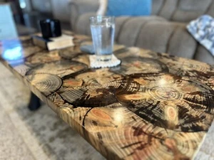 Puzzled Pine Epoxy Coffee Table - Handmade-Rustic Cottage/Farmhouse - BEAUTIFUL! - Picture 1 of 9