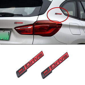 2x Glossy Red eDrive Emblem Car Rear Trunk Lid 3D Badge Sticker for BMW X 3 5 i8