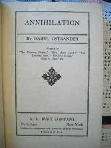 Annihilation (Isabel Ostrander, 1924 Hardcover) - Picture 1 of 10