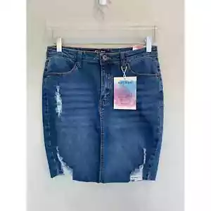 Wax Jeans High Rise Medium Wash Distressed Denim Minirock Damen Größe Medium - Bild 1 von 7