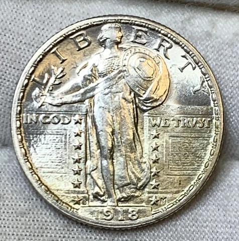 1918-S Standing Liberty Quarter**Fantastic For Higher End Album**Kb5250RHE Cover