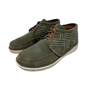 Justin Womens Shoes 6M Zila Moccasin Booties Fern Green Suede Boho Western - Picture 1 of 10