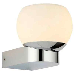 Saxby Bond Chrom Silber Opalglas Bad Feuchtraum Moderne Wandleuchte IP44 - Bild 1 von 3