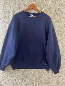 Suéter Atlético Russell De Colección Para Hombre Grande Azul Manga Larga Hecho en EE. UU. - Imagen 1 de 6