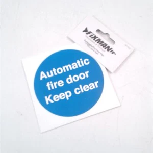 Automatic fire Door Sign 100 x 100mm Rigid - Picture 1 of 3