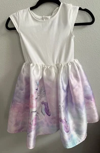 Unicorn girls dress H&M Size 6-8 US Pink, White & Purple - Picture 1 of 8