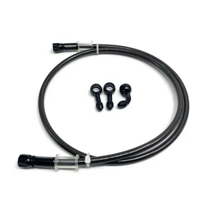 AN3 28 90 Degree M10 Stainless Steel Braided Motorcycle Brake Hose Line Oil P... - Picture 1 of 6
