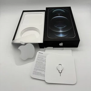 BOITE d'origine Apple iPhone 12 Pro Max 128 Go Argent vide avec clé autocollant et manuel - Photo 1 sur 7
