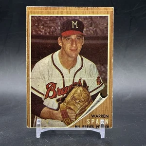 1962 Topps #1000 Warren Spahn HOF Milwaukee Braves Vintage Baseball Sammelkarte - Bild 1 von 3