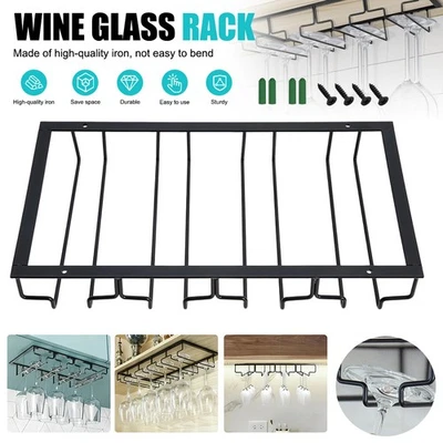 Wine Glasses Holder Under Cabinet Stemware Wine Glass Rack Goblet Storage Hanger - Image 1 of 4