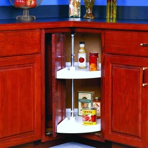 33 in. H x 28 in. W x 28 in. D 2-Shelf Pie Cut Door Mount Lazy Susan Cabinet ... - Picture 1 of 1