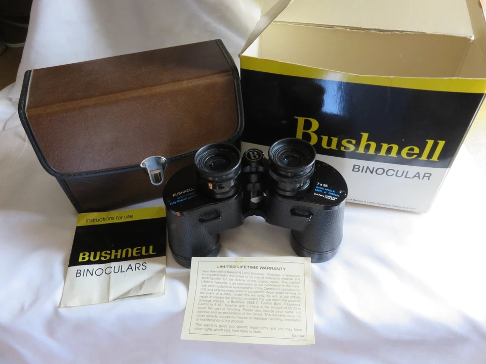 VINTAGE BUSHNELL BINOCULAR SPORTVIEW  INSTA-FOCUS 7X35 WITH CASE,BOX &DIRECTIONS - Image 1 of 4