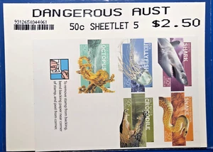 2006 Dangerous Australians bagged Stamp Booklet - 5 x 50c - Phil Barcode #4054 - Picture 1 of 2