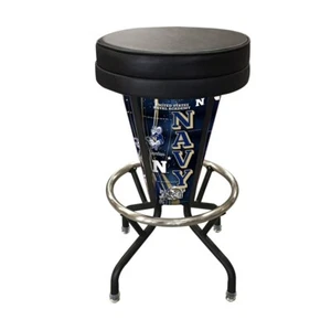 NCAA - Lighted Us Naval Academy (Navy) Swivel Bar Stool College Team Logo - Picture 1 of 6
