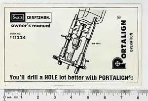 Sears Portaging Drill Guide Owner's Manual - Picture 1 of 2