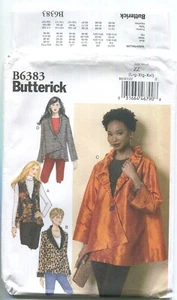 CHALECO Y CHAQUETA BUTTERICK B6383 EASY MISSES CON VARIACIONES TALLA L-XXL SIN CORTAR 2016 - Imagen 1 de 3
