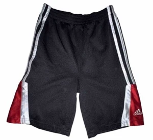 Adidas Boys Athletic Black White Red Stripe Polyester Elastic Waist Size 7X Boys - Picture 1 of 6