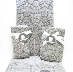 Soho Living 6-teiliges Handtuchset 2 Bad 2 Hände 2 Fingerspitzen grau Fliesen - Bild 1 von 2