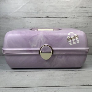 Vintage Caboodles Of California Makeup Travel Case Purple & White Swirl Trays - Picture 1 of 11