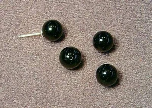 Black Onyx Half-drilled Beads, select your size. Sold in pairs - Picture 1 of 1