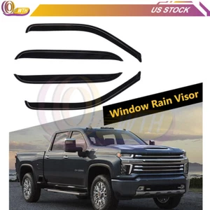 Window Visor Rain Sun Guard For 2000-2006 Chevy Silverado GMC Sierra Extended - Foto 1 di 12