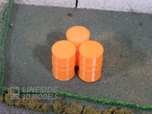 3x1:22,5G Maßstab 200L Ölfässer (LS4008) 3D bedruckt Gartenbahn ORANGE - Bild 1 von 5