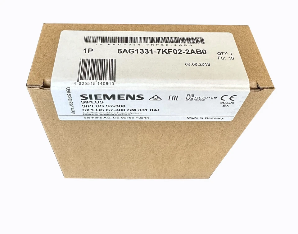 6AG1 331-7KF02-2AB0 NEW SIEMENS 6AG1331-7KF02-2AB0 SIPLUS S7-300 SM 331 20-pole - Bild 1 von 1