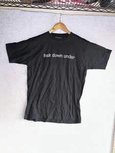 Vintage French Connection FCUK Down Under Shirt Size M Black Fragrance 90s - Picture 1 of 12