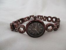 Allude Bracelet Watch, Rhinestone and Metal Link Band