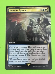 MTG Sauron's Ransom NM extended art Lord of the Rings rare instant - Picture 1 of 3