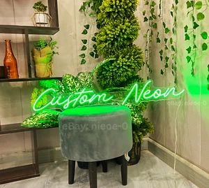Personalized Neon Sign Custom Name Logo Signs Wall Decor LED Night Light Bar - Picture 1 of 10