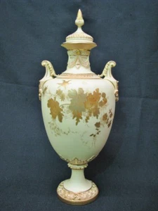 Royal Worcester Covered Urn Form Lidded Vase; Beautifully Gilded Floral Painting - Picture 1 of 12