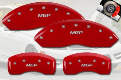 Cubiertas de pinza de disco de freno MGP rojas delanteras + traseras Mercedes Benz CL550 2009-2012 Foto 1 de 4