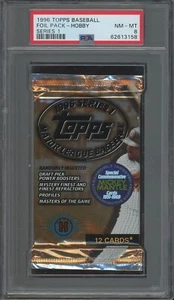 1996 Topps Baseball Series 1 Hobby Foil Pack PSA 8 NM-MT - Derek Jeter? - Picture 1 of 1