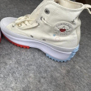 Converse Run Star Hike Platform Sz 7.5 Women Shoes Y2K Heart Beige A09214C W/box - Picture 1 of 9