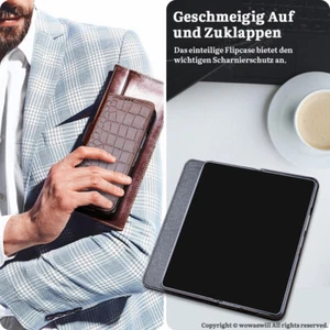 Einteilig Echt leder Klapphülle Magnet Cover Case Handytasche für HUAWEI Mate X5 - Picture 1 of 16