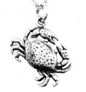 Sterling Silver Crab Charm Pendant Necklace-925 Sterling Silver #C118 - Picture 1 of 7