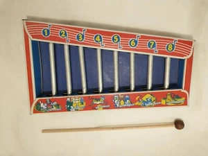 Vintage 1940s Nursery Rhymes Toy Xylophone Old King Cole Little Piggy Bo-Peep - Picture 1 of 9
