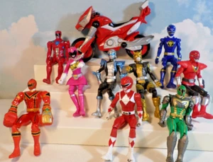 Power Ranger Action Figures Lot ~ Motorcycle ~ 6" Posable Toys ~ Pink~Red~ Black - Picture 1 of 12