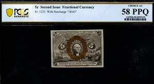 5c 1863-65 2nd Issue U.S. Fractional Currency! PCGS CHOICE AU 58 PPQ! - Picture 1 of 2