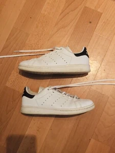 Adidas Stan Smith Entrenadores Blanco/Rosa/Borgoña Tacón Metálico Talla 3 - Imagen 1 de 10
