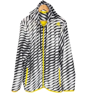 Adidas Windbreaker Jacket Mens Hooded Ultimate Shockwave Full Zip XL Black/White - Picture 1 of 8