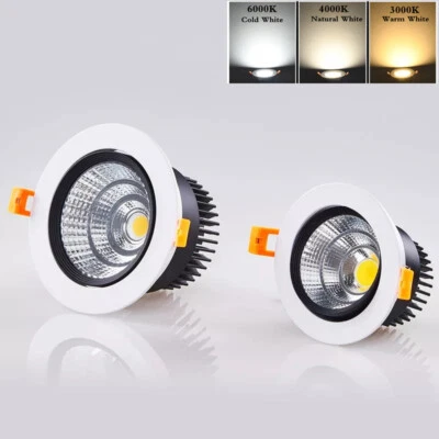 7/9/15/20W Dimmable Recessed LED Ceiling Downlights COB Spot Light Lamp 110-240V - Image 1 of 4